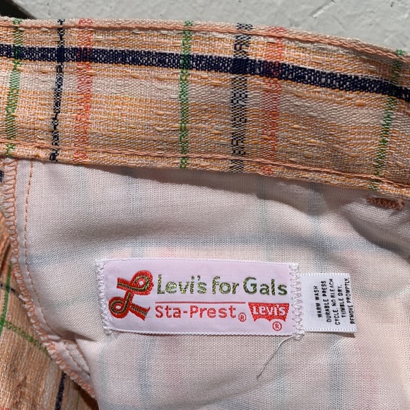 Levi’s plaid polyester pants 70’s sta-prest orange blue green - Picture 11 of 16